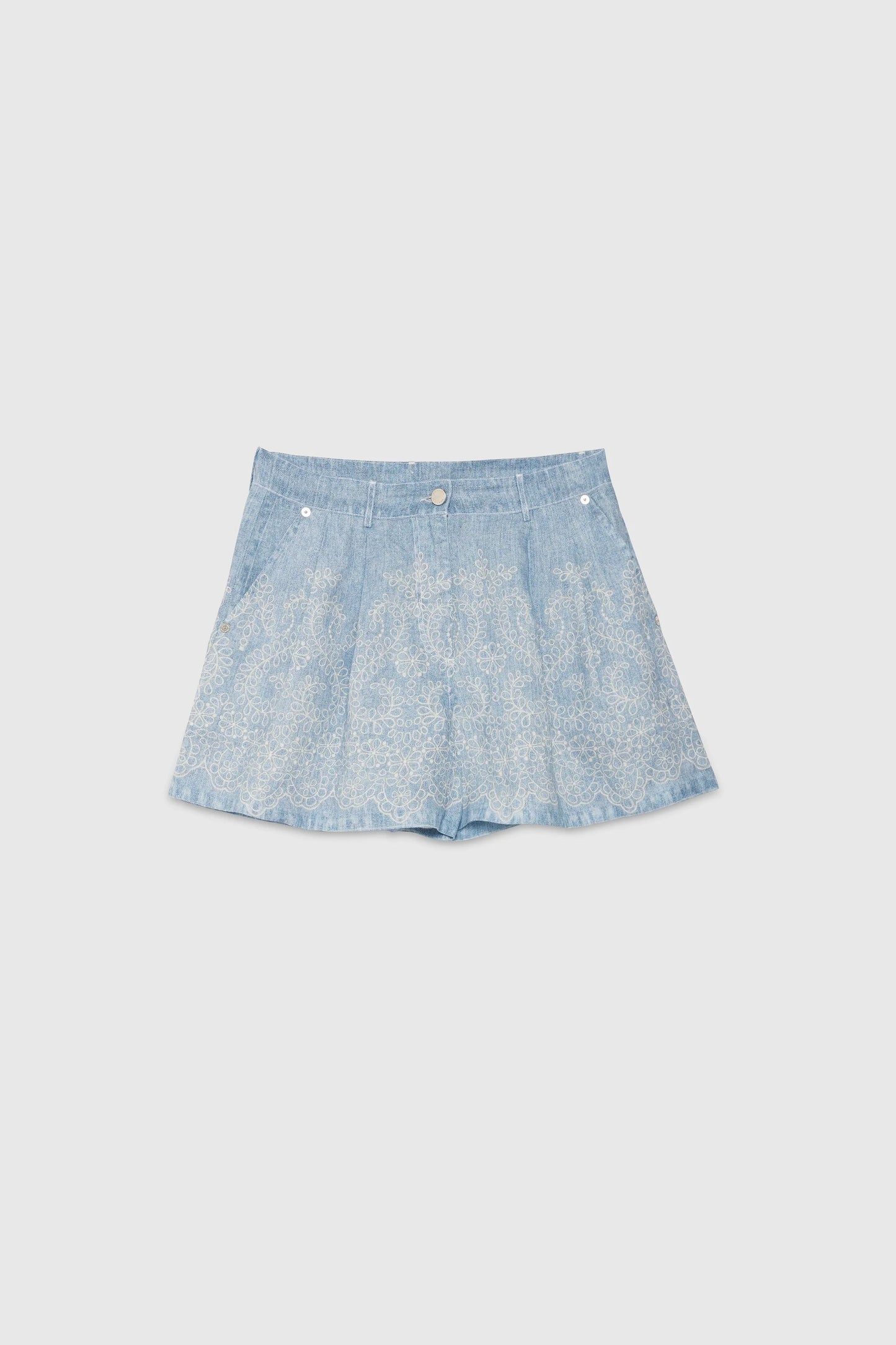 Short Lino Stampa Denim