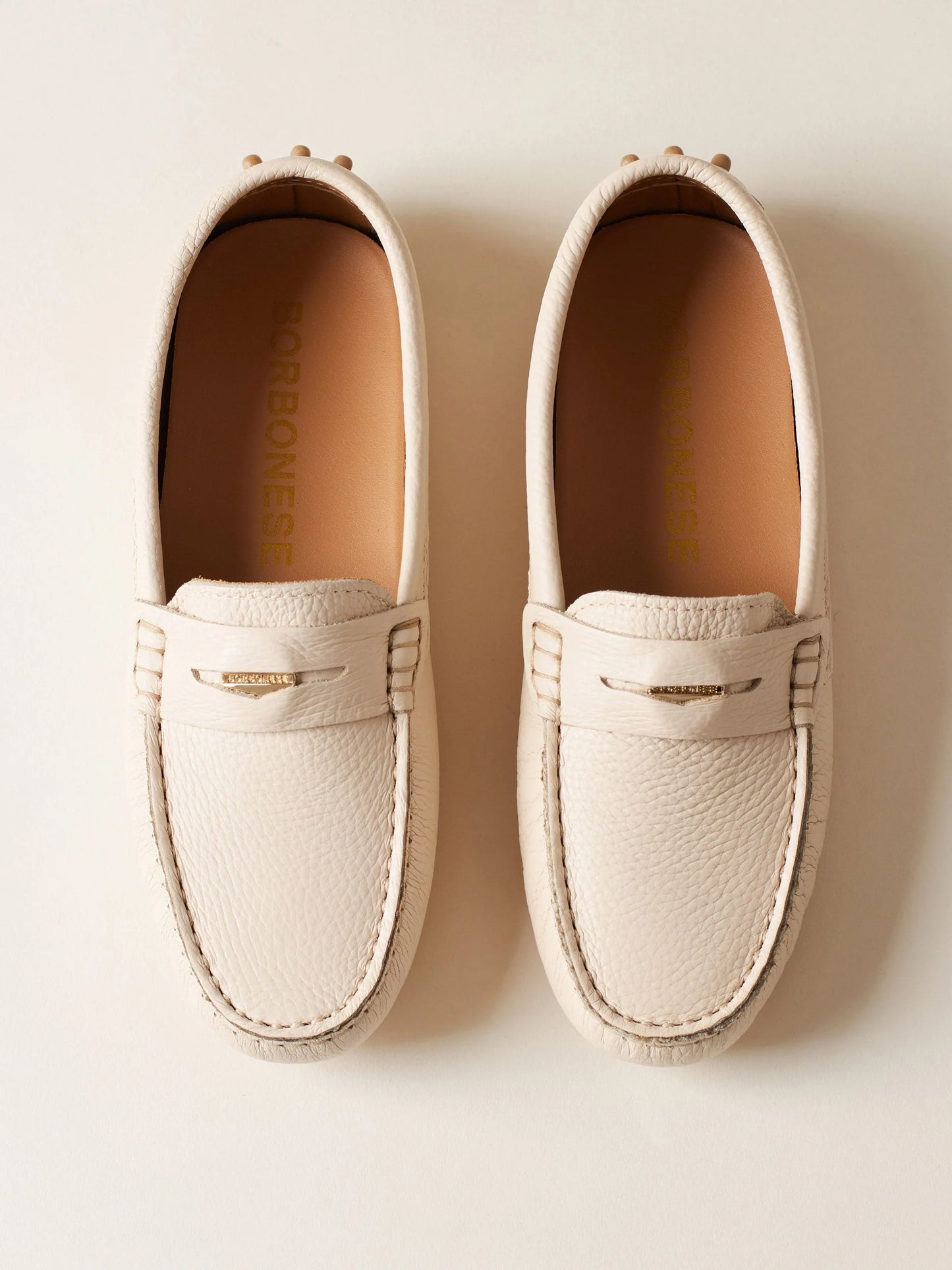 Mocassino in pelle beige