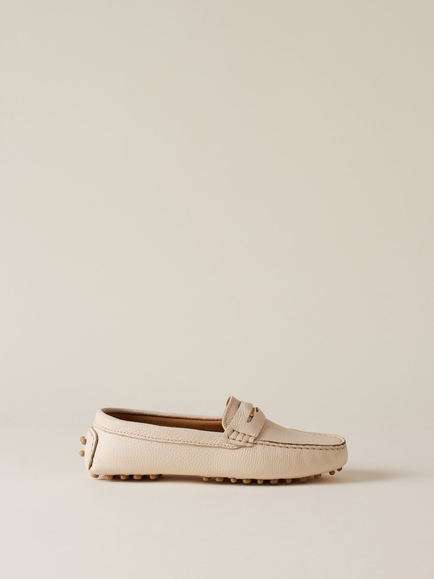 Mocassino in pelle beige