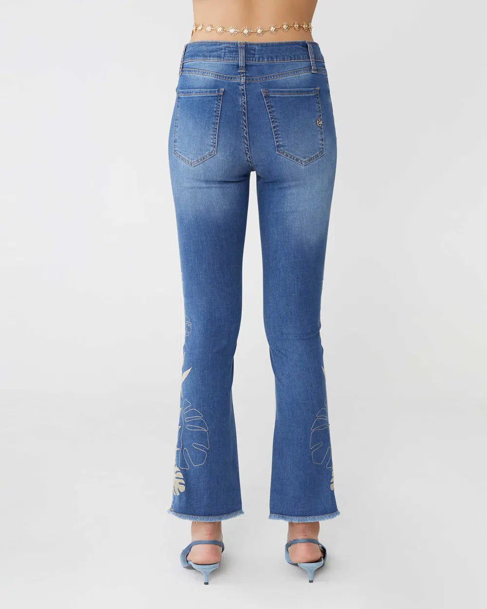 Jeans Shaft trombetta ricamato