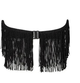 Reggiseno Fascia Frangia Nero