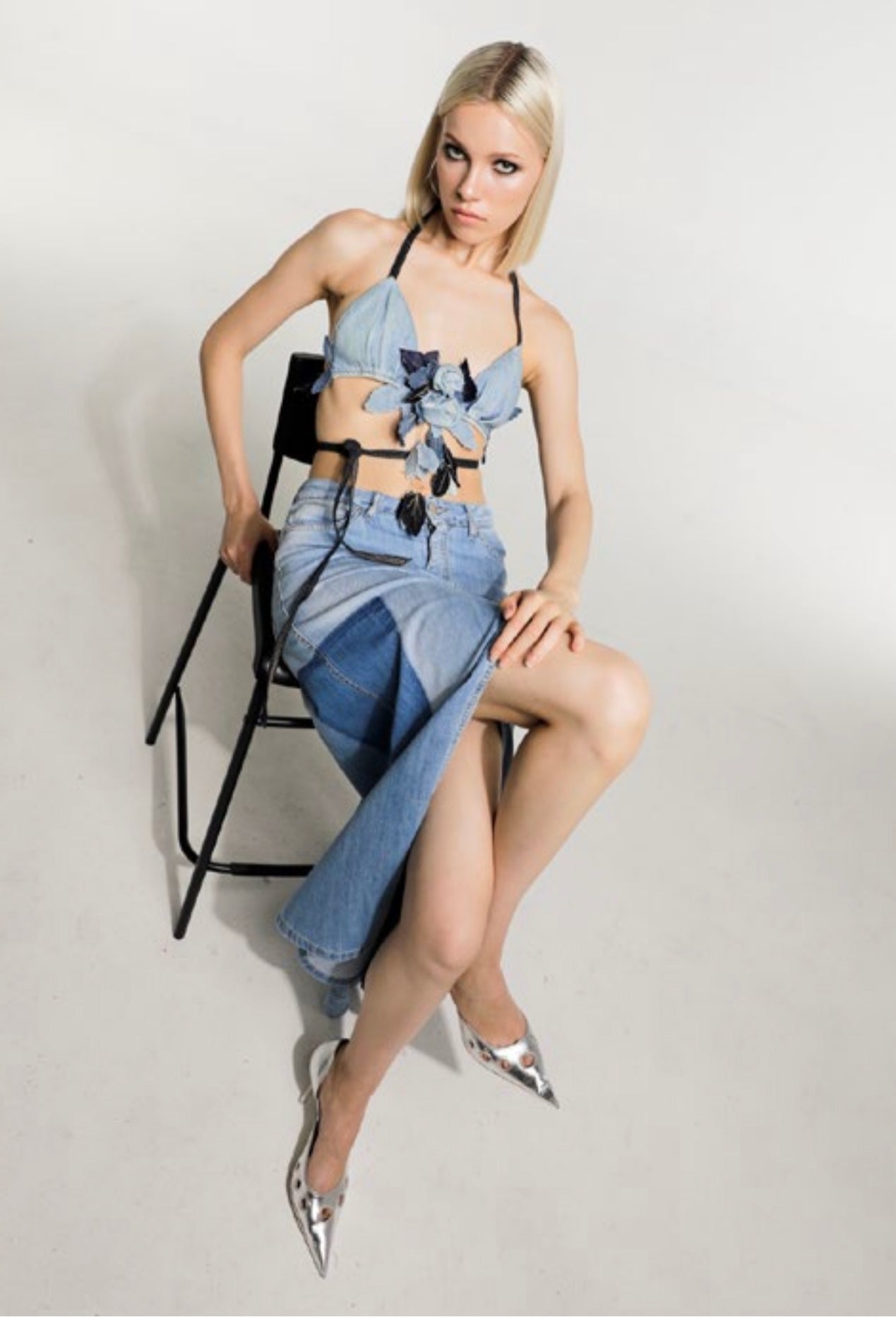 Gonna con spacco ella noir'n blue