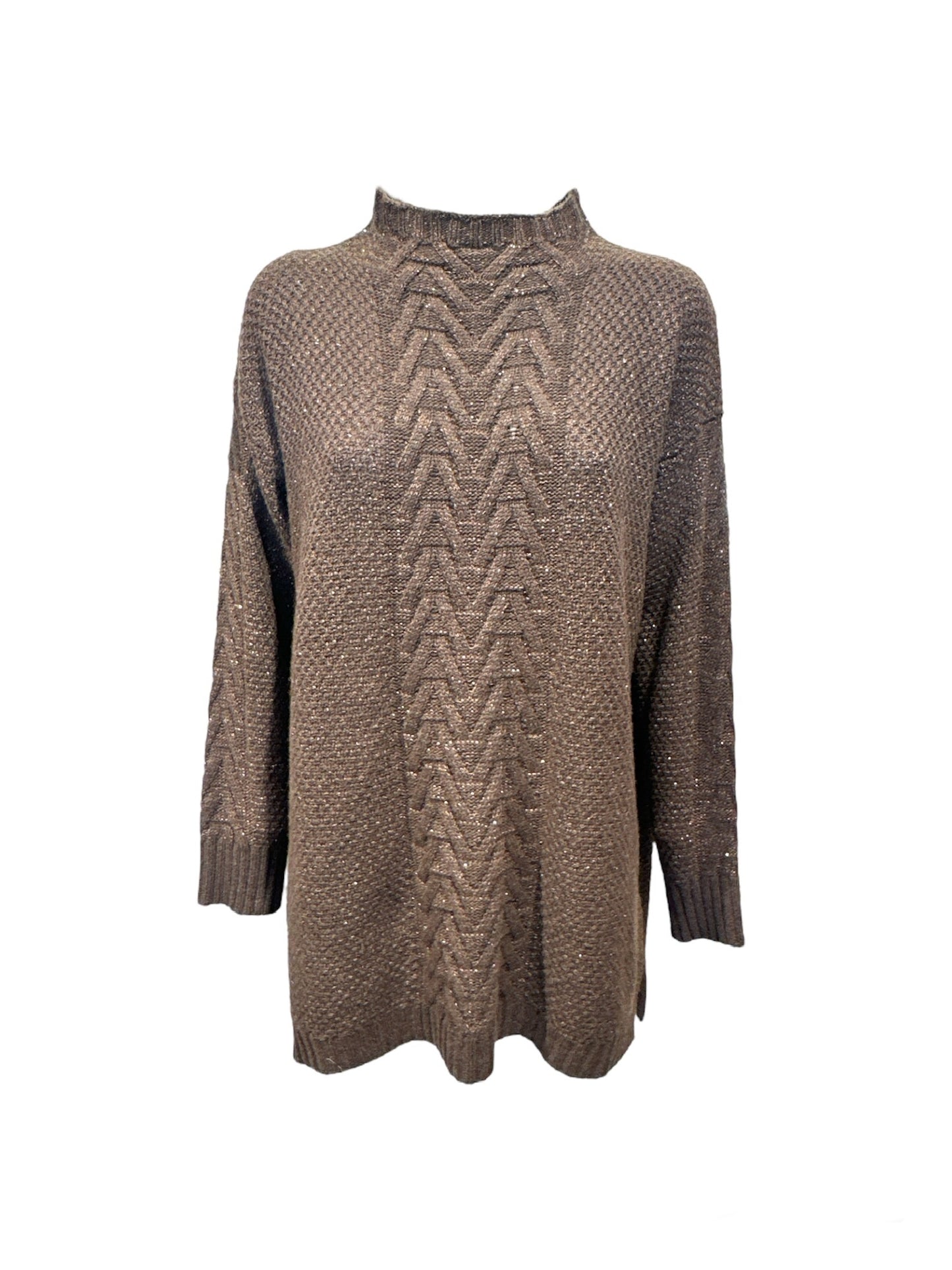 MAXI MAGLIA LUREX CACAO