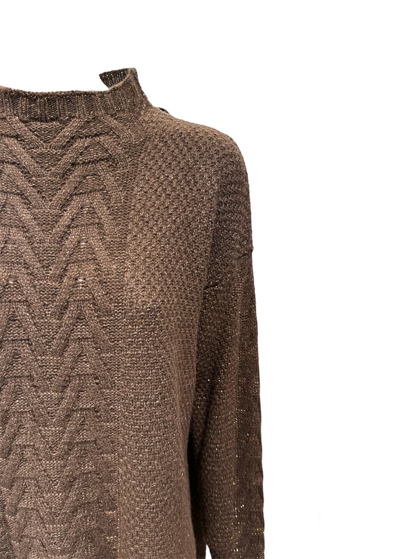 MAXI MAGLIA LUREX CACAO