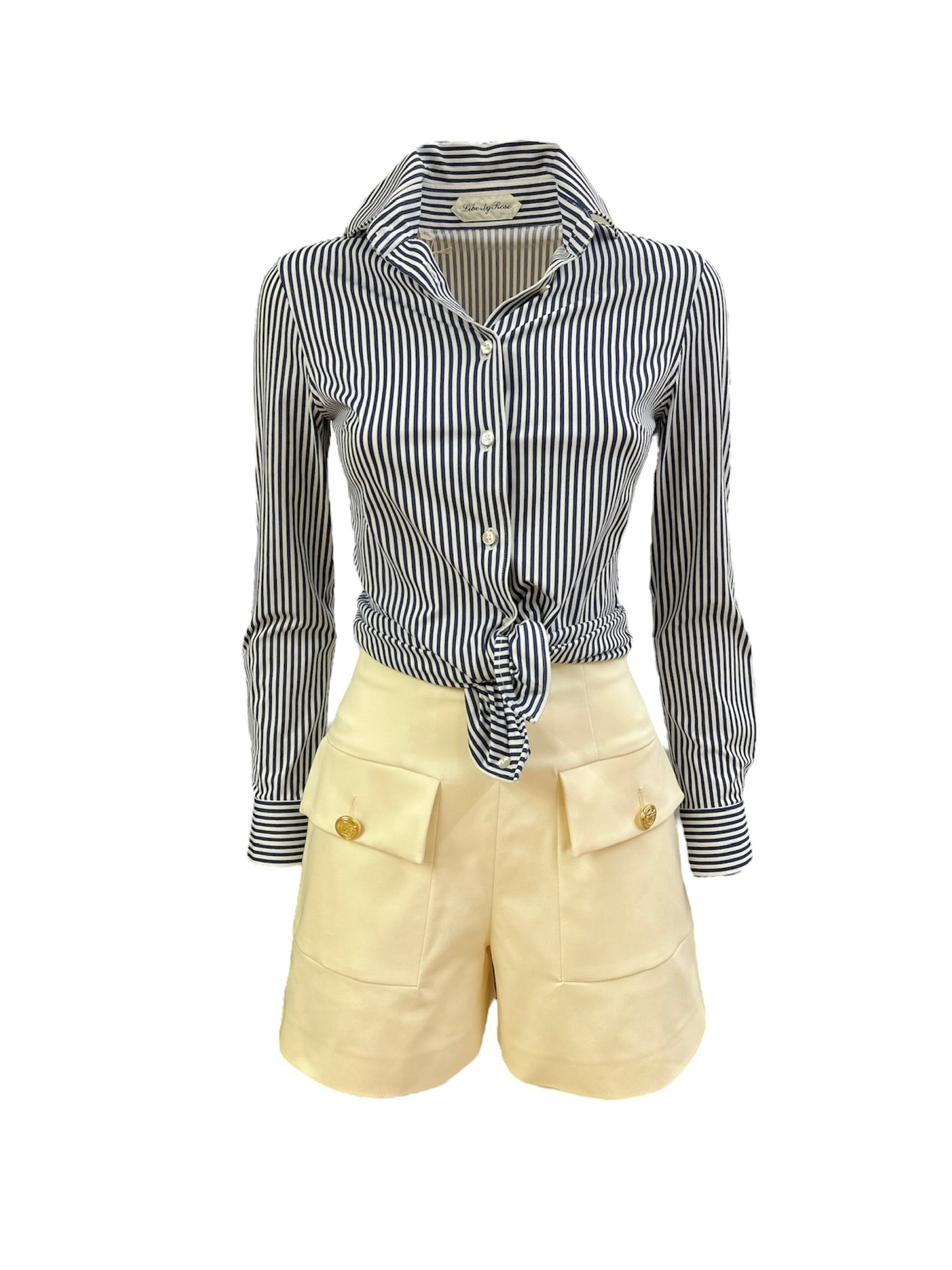 Camicia bastoncino bianco blu