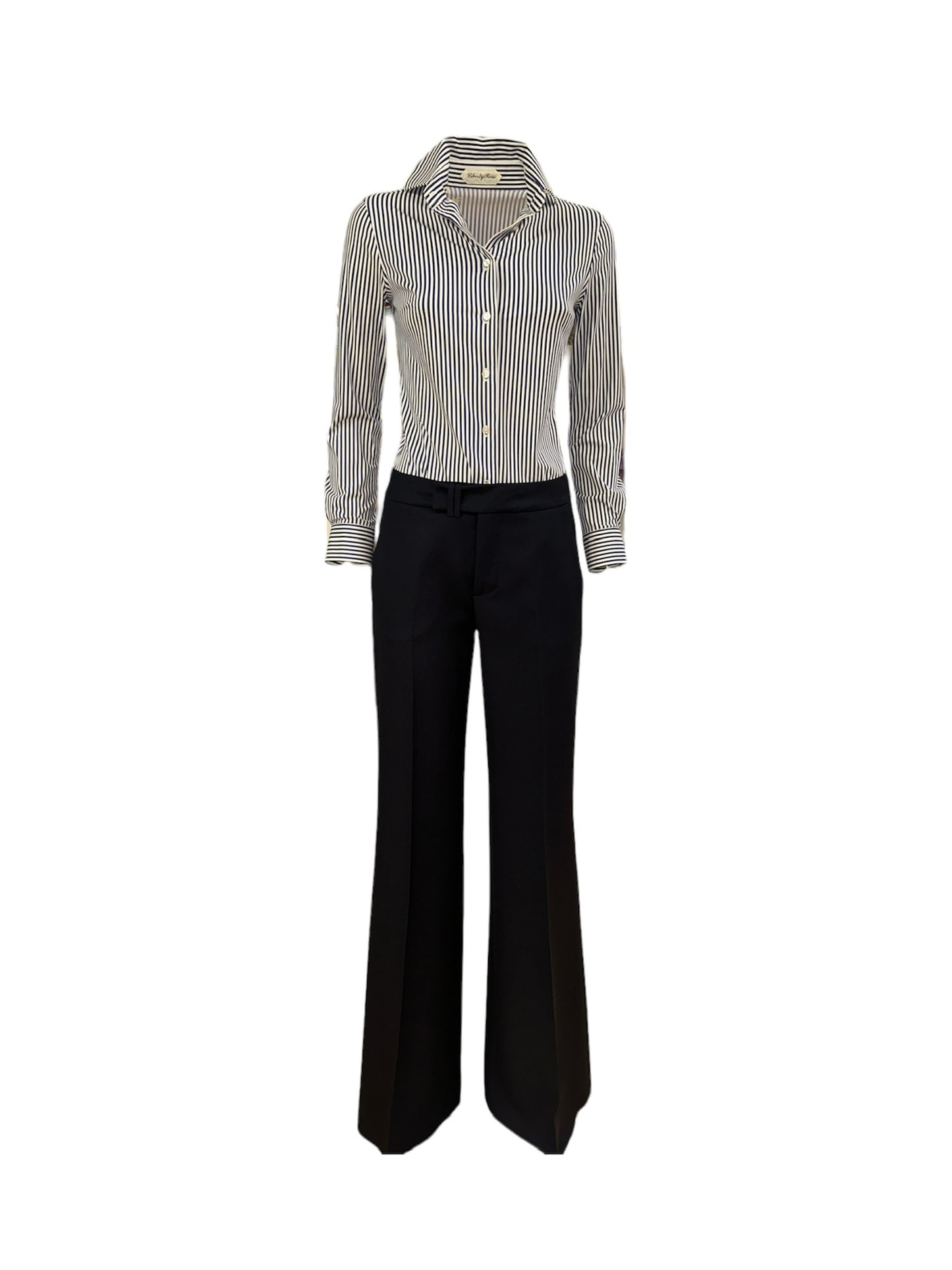 Camicia bastoncino bianco blu