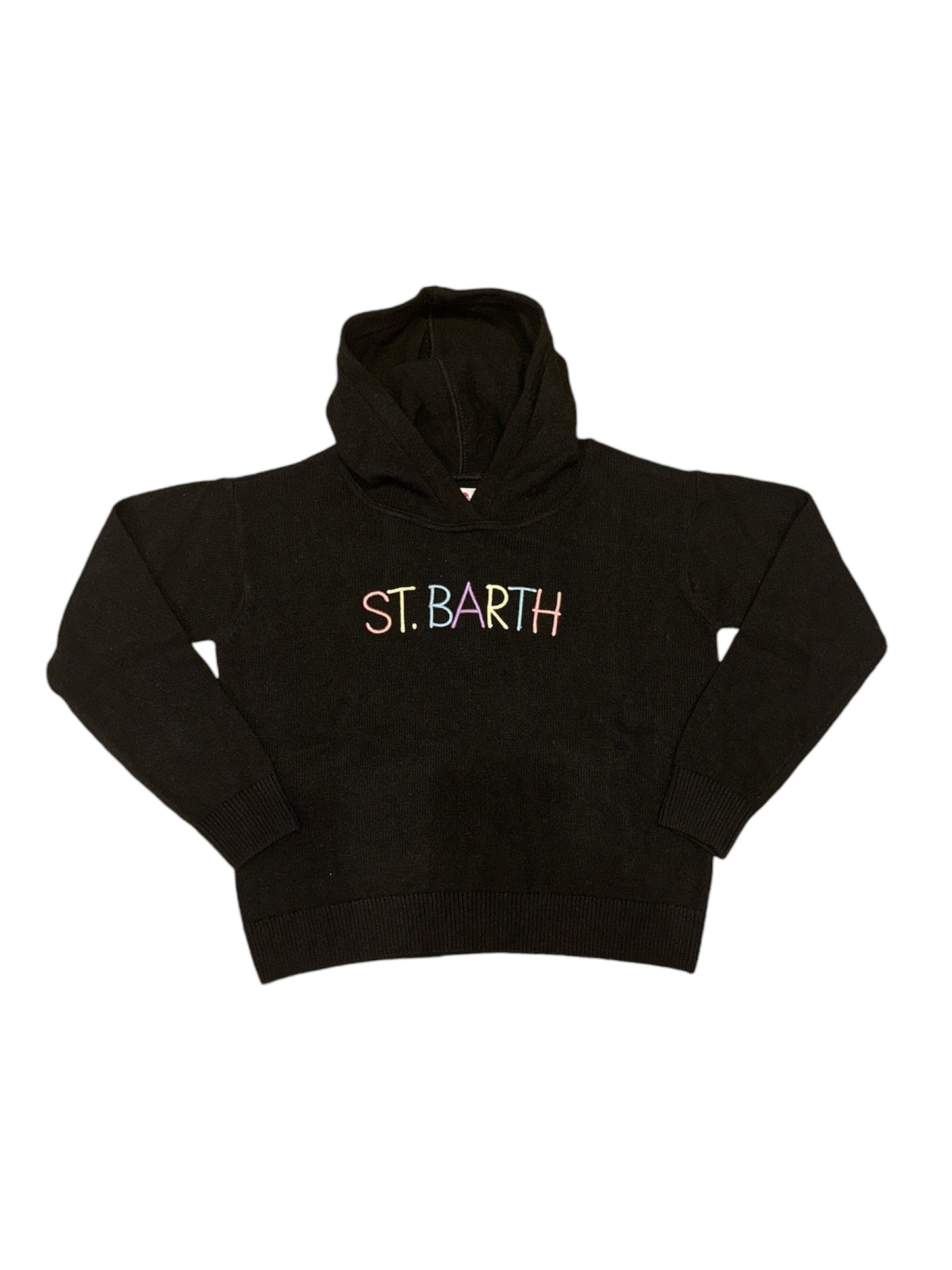 Maglia crop con cappuccio nera