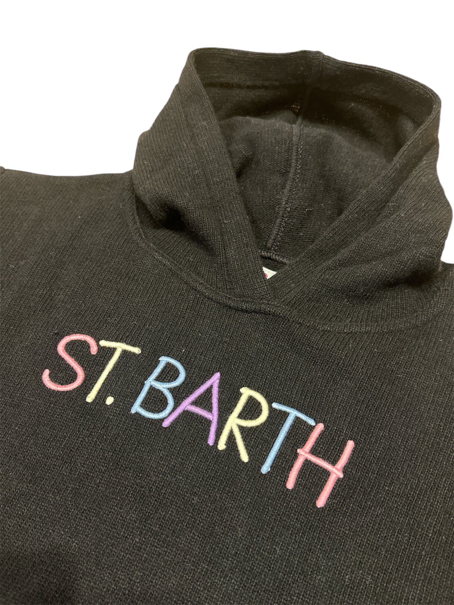 Maglia crop con cappuccio nera