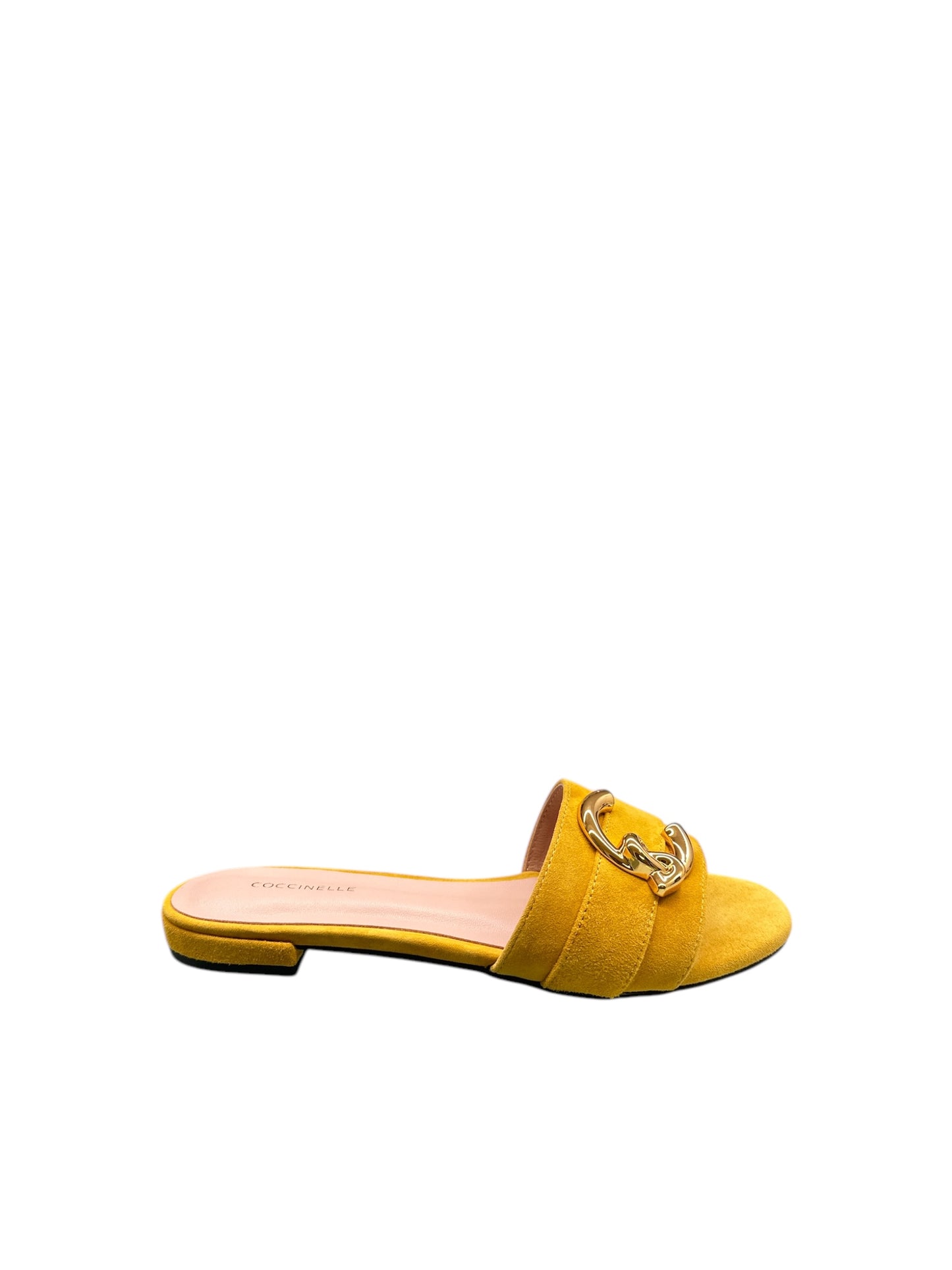 Ciabatte suede in ocra Coccinelle