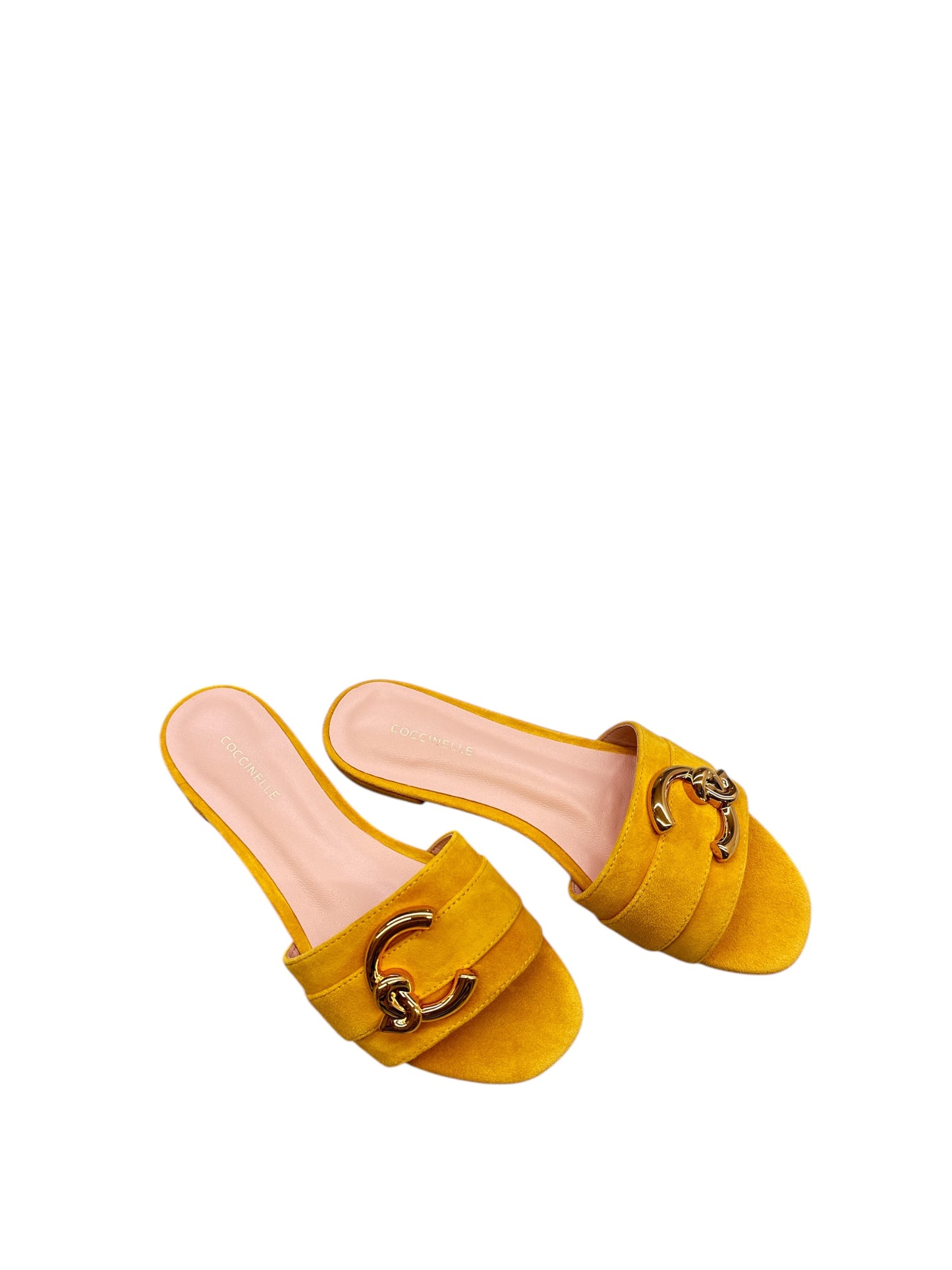 Ciabatte suede in ocra Coccinelle