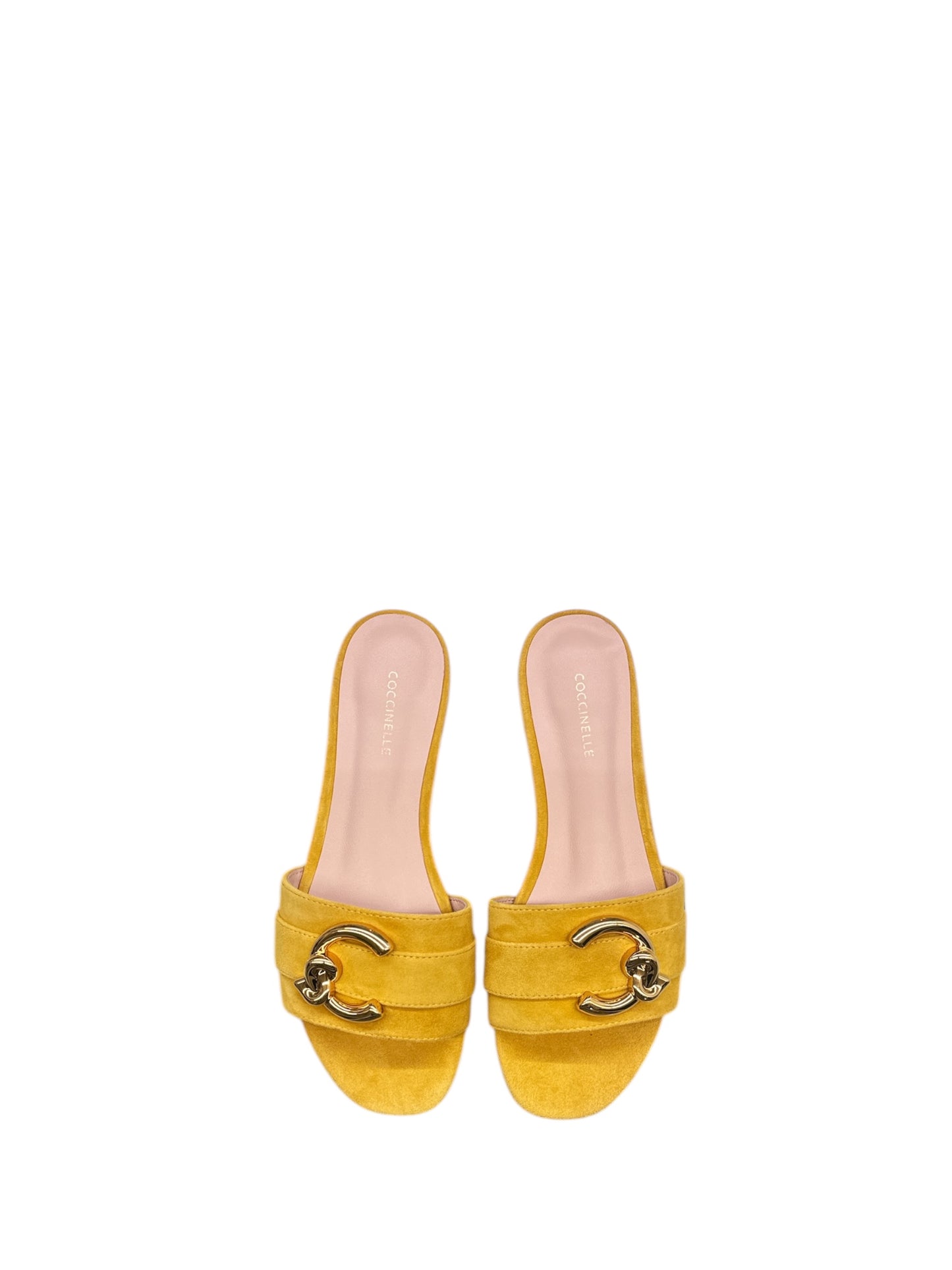 Ciabatte suede in ocra Coccinelle