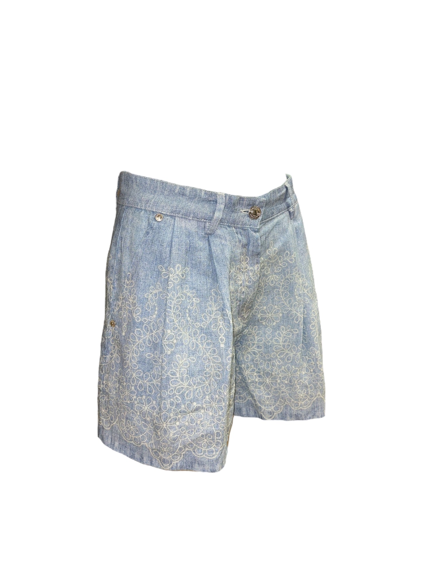 Short Lino Stampa Denim