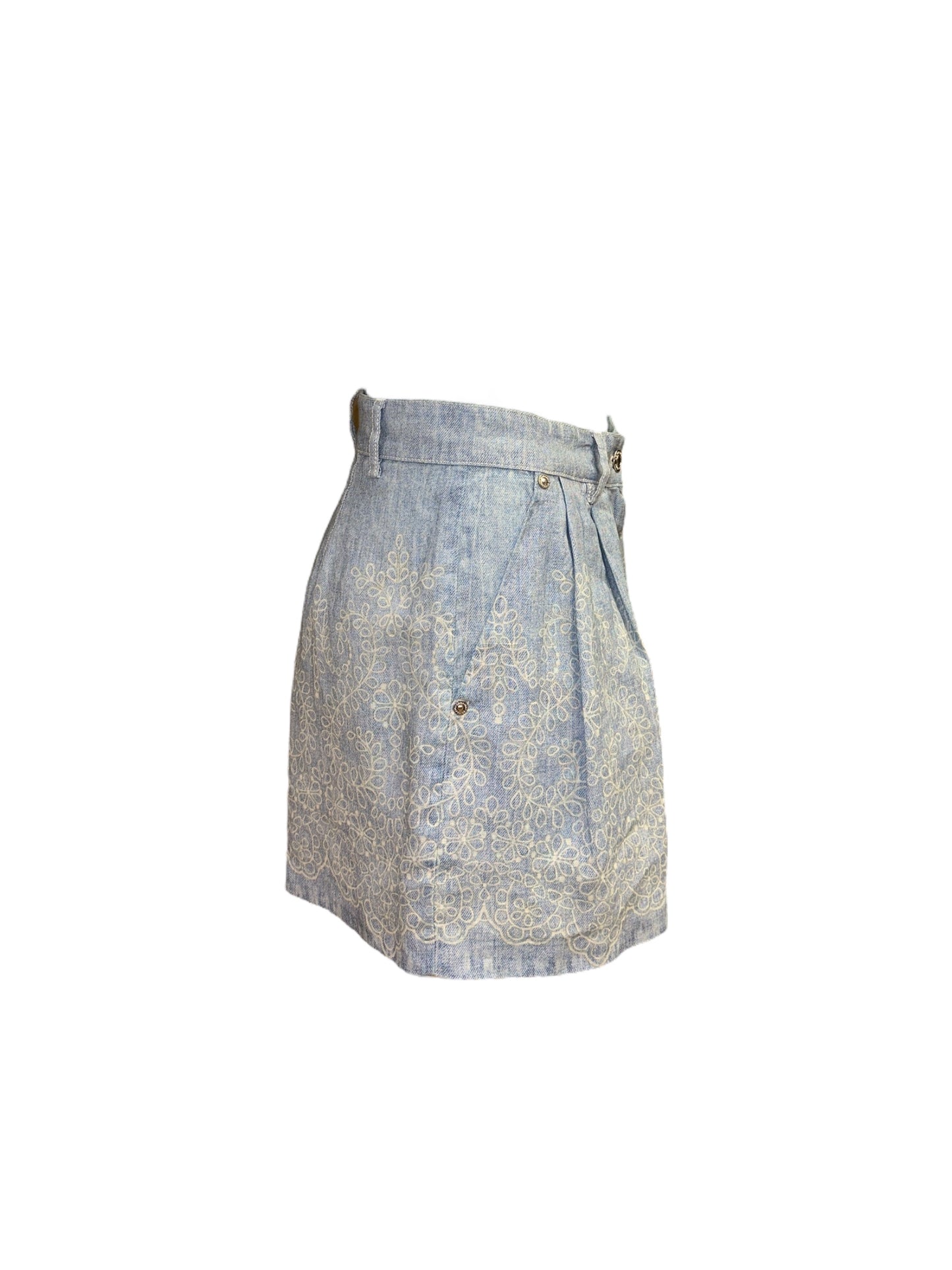 Short Lino Stampa Denim