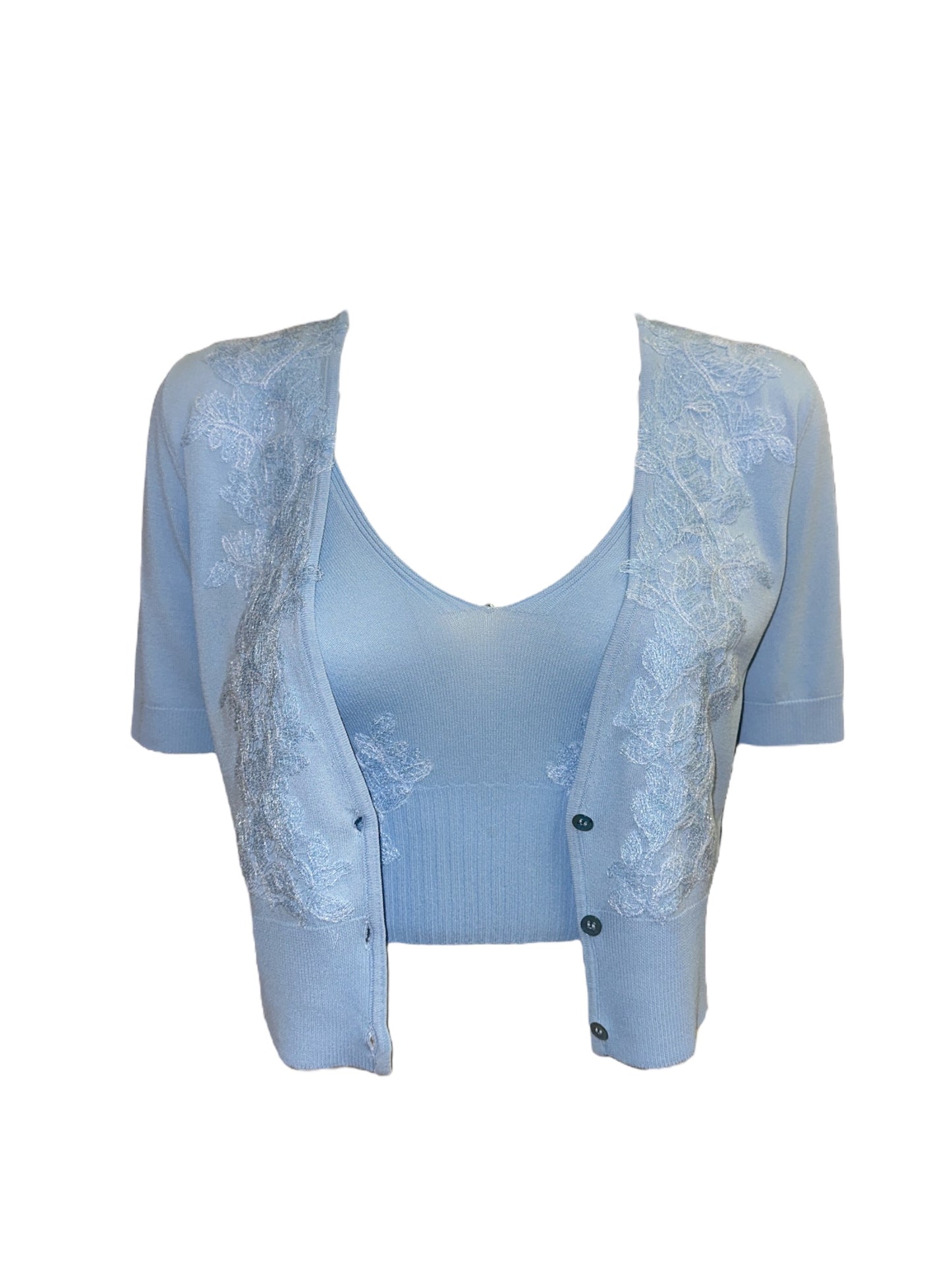 Top corto Ermanno Firenze con pizzo