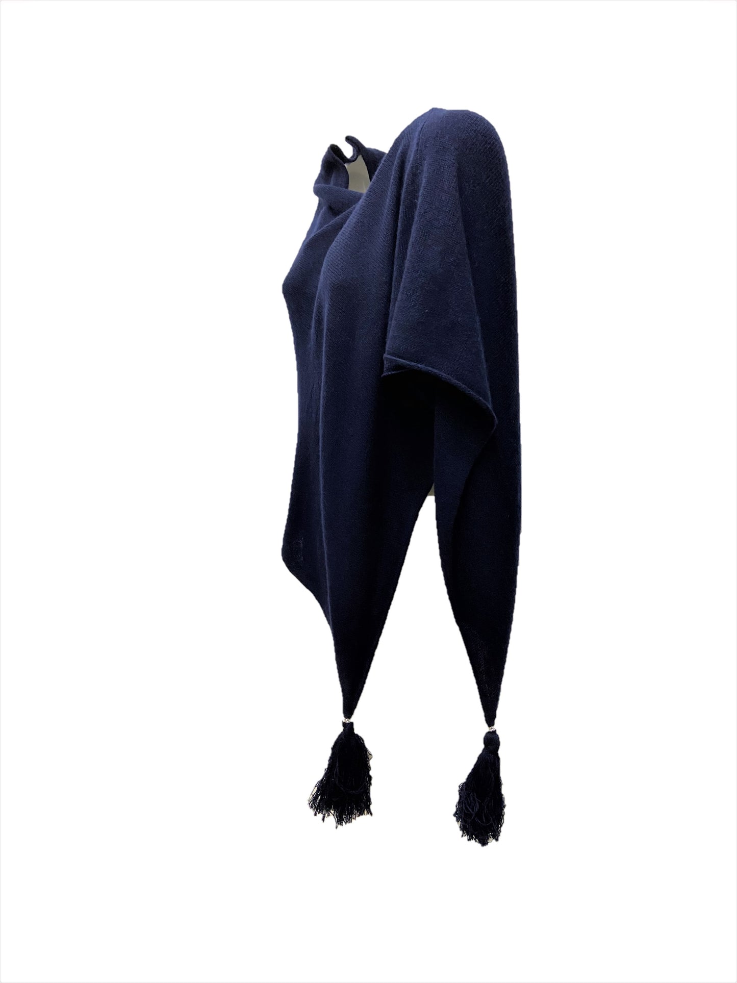 Poncho LDYBG 100% cashmere blu notte