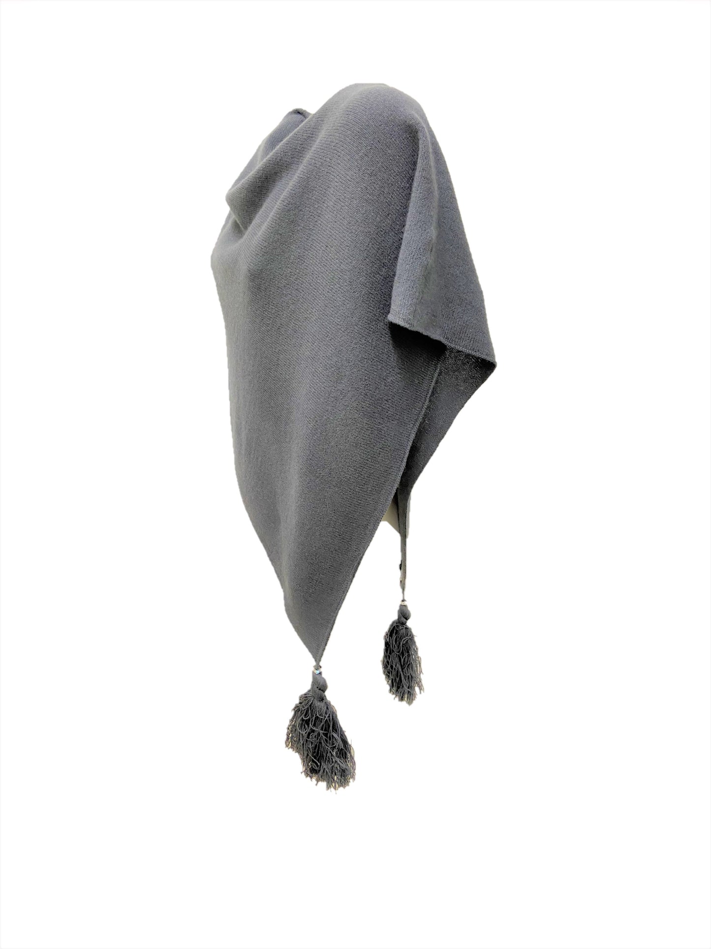 Poncho LDYBG 100% cashmere grigio polvere
