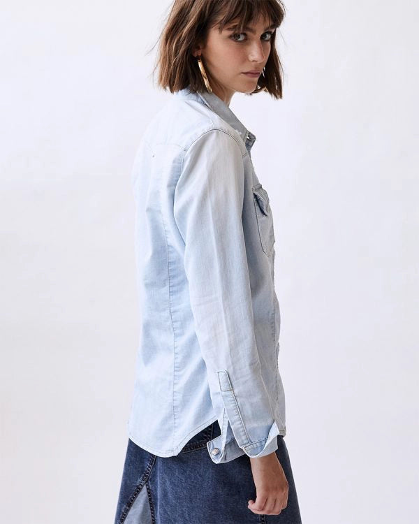 Camicia Jeans Denim Bleach