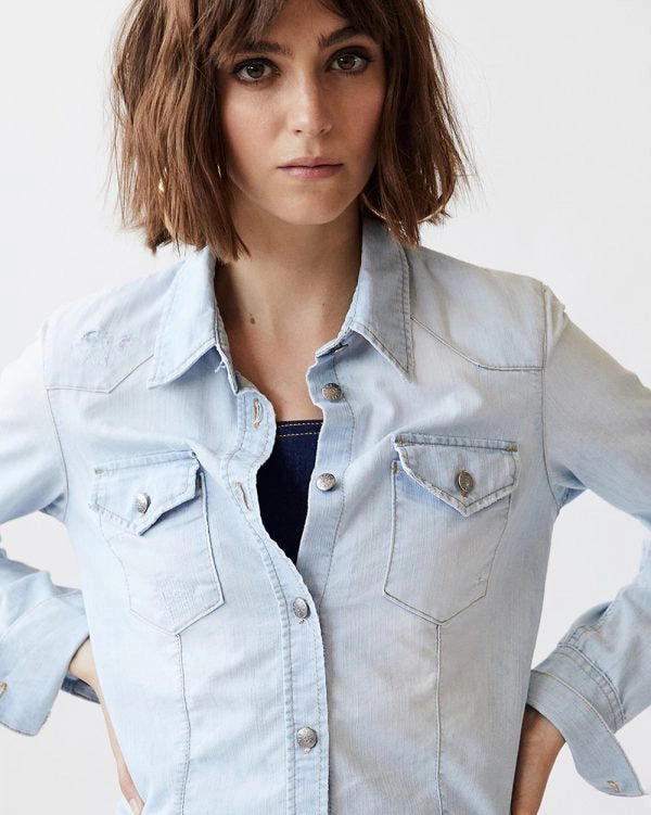 Camicia Jeans Denim Bleach