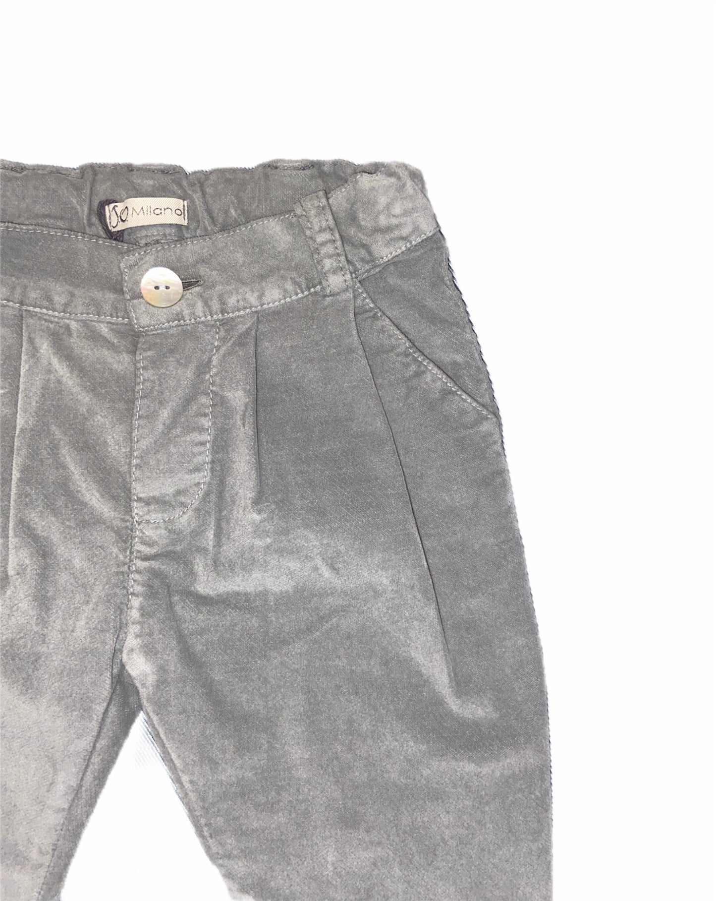 PANTALONE VELLUTO GRIGIO