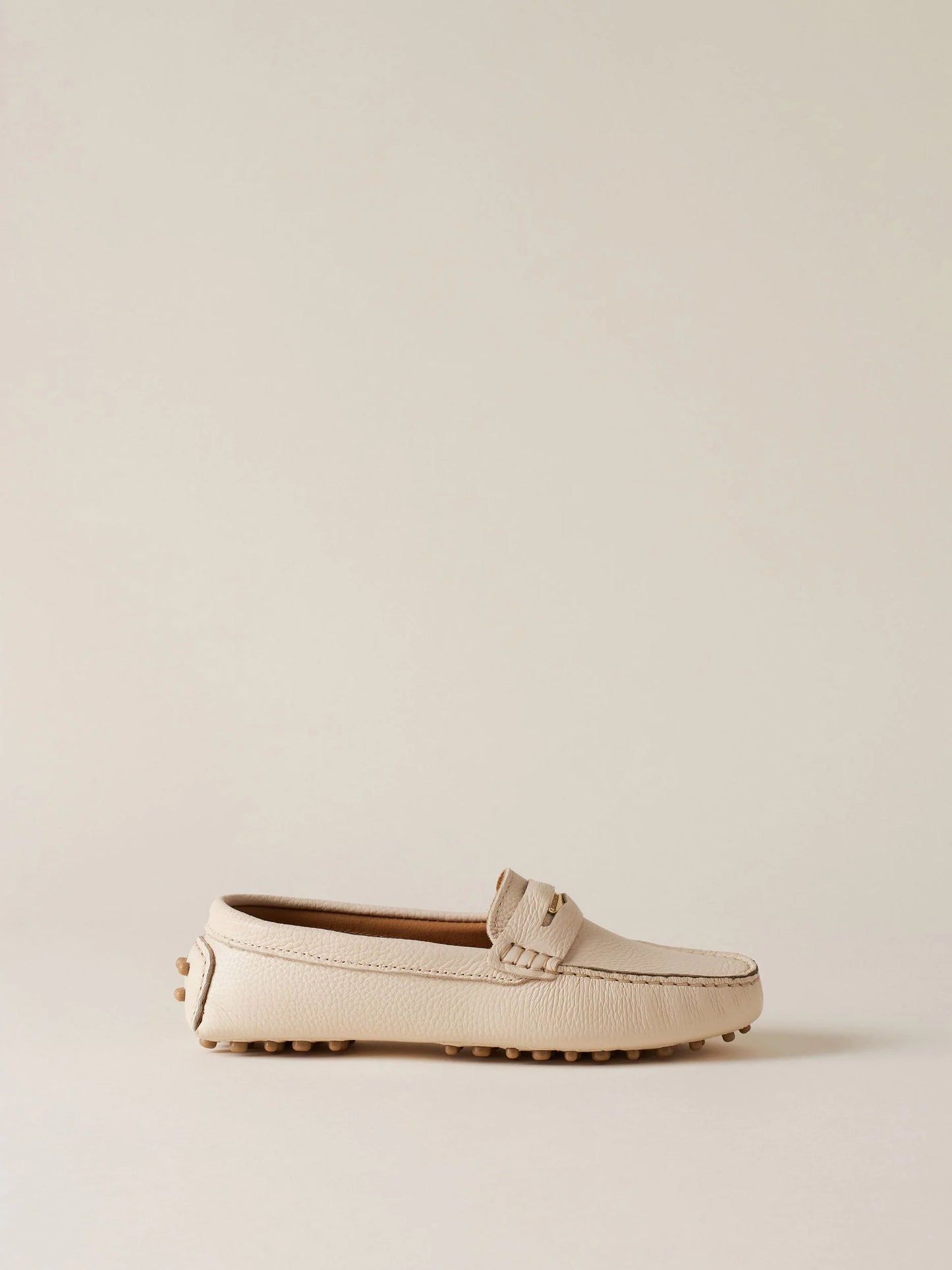 Mocassino in pelle beige