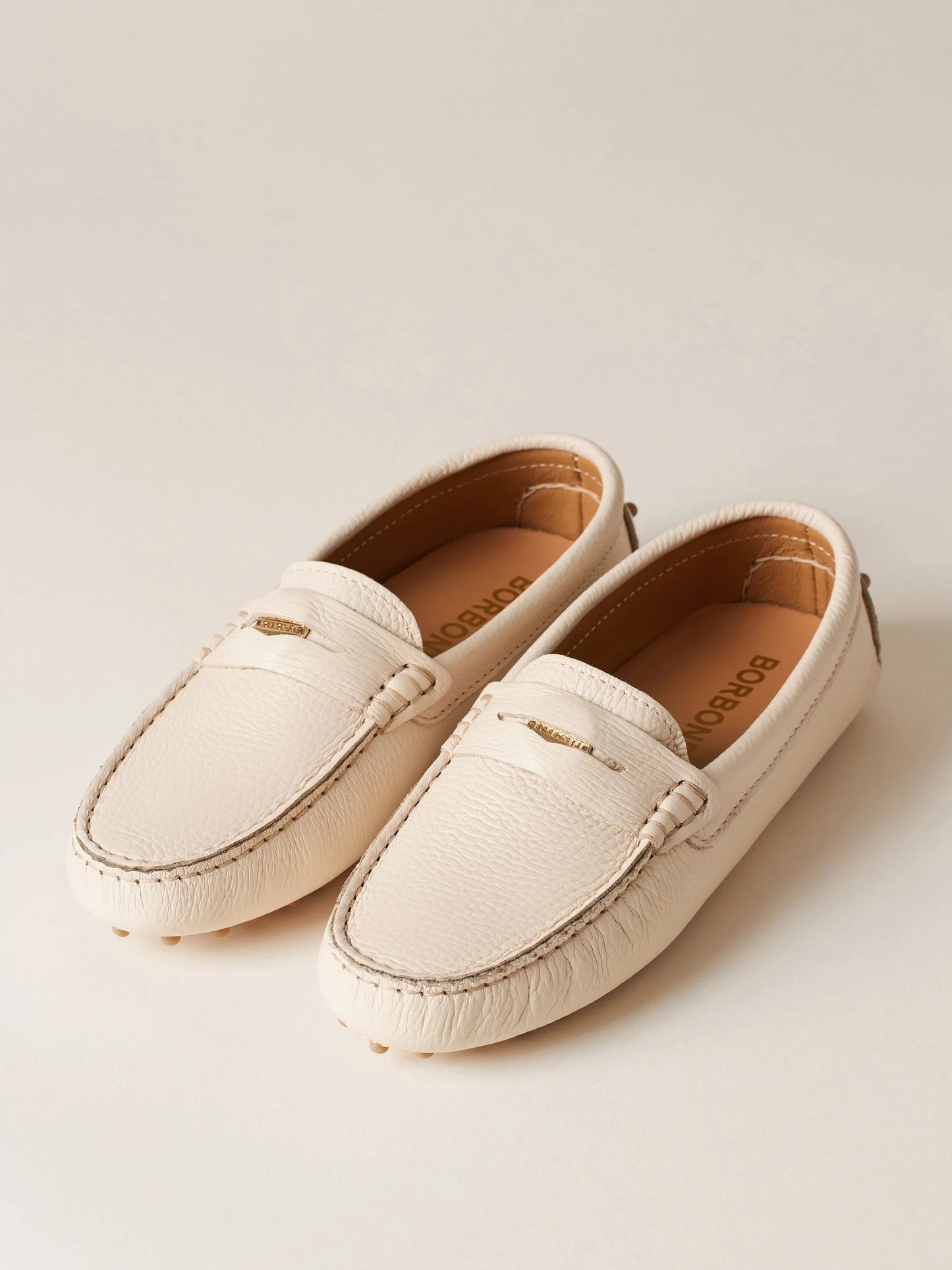 Mocassino in pelle beige
