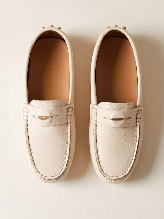 Mocassino in pelle beige