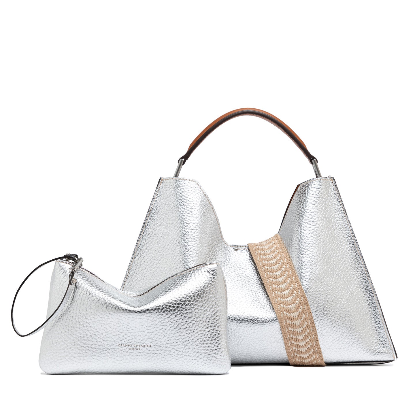 Borsa in pelle Gianni Chiarini silver