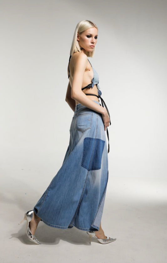 Gonna con spacco ella noir'n blue