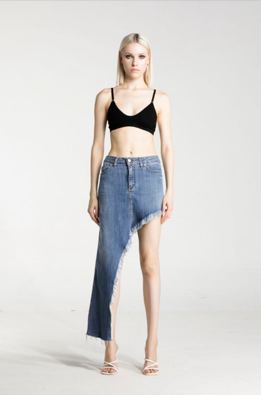 Gonna assimetrica in jeans Noir'n blue