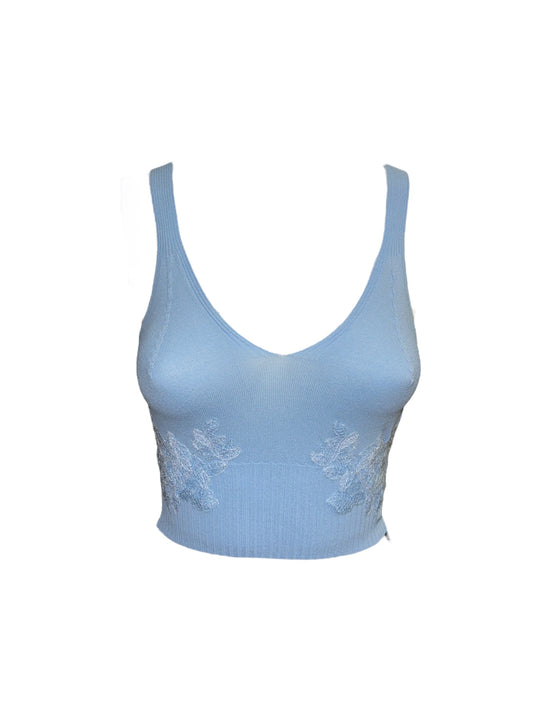 Top corto Ermanno Firenze con pizzo