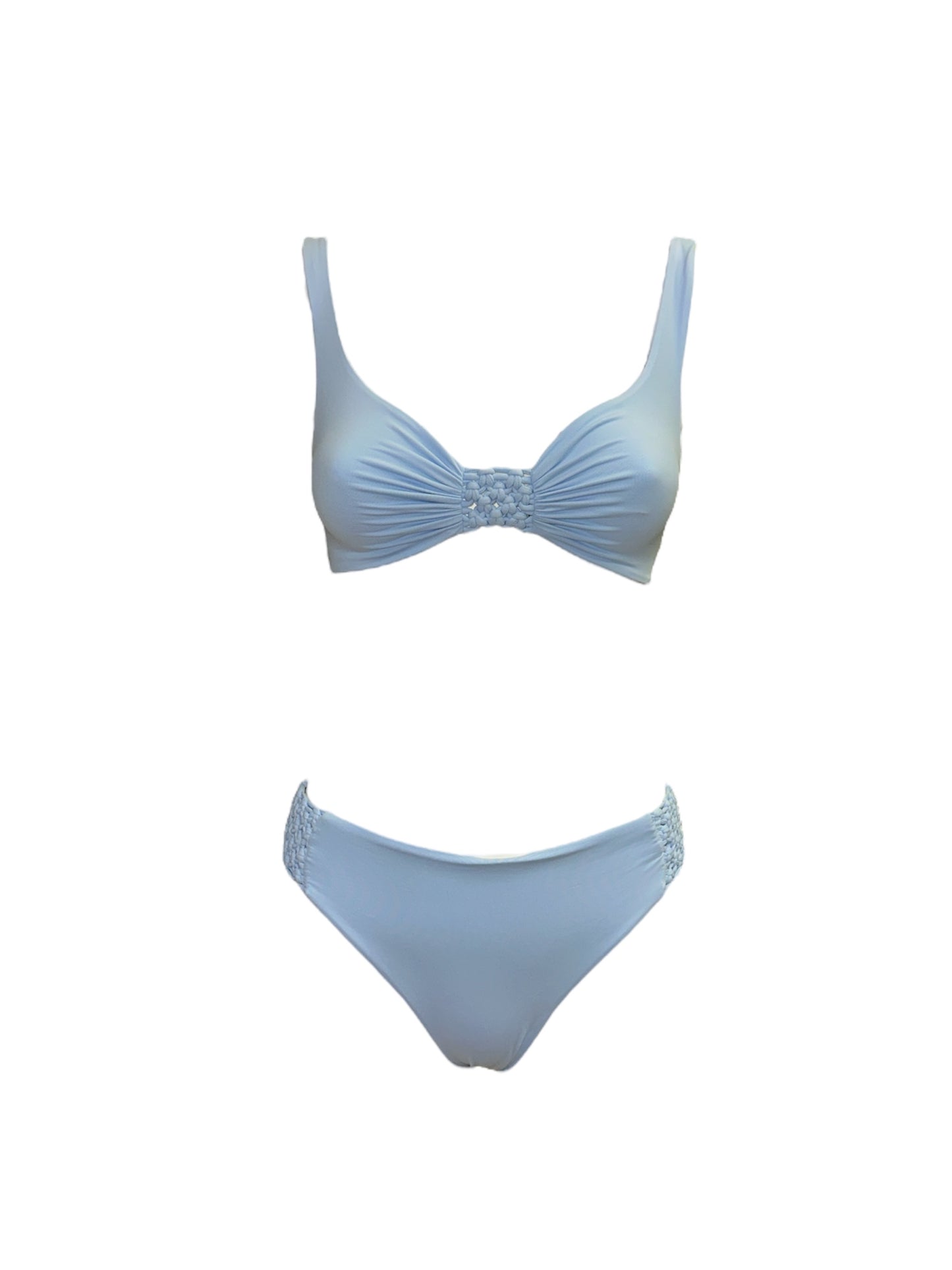 Bikini con intreccio azzurro