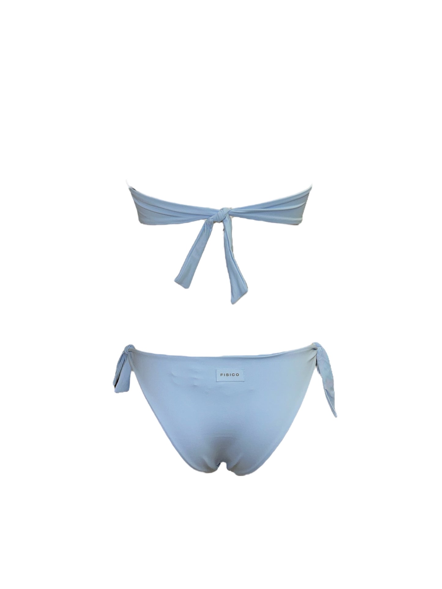 Bikini fascia con intreccio azzurro