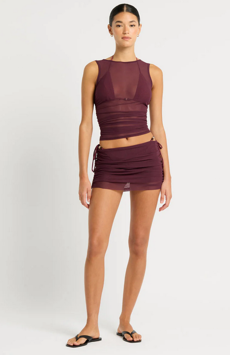 Claudia Mini Gonna Tulle Burgundy