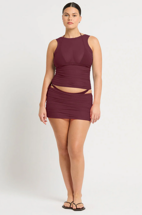 Claudia Mini Gonna Tulle Burgundy