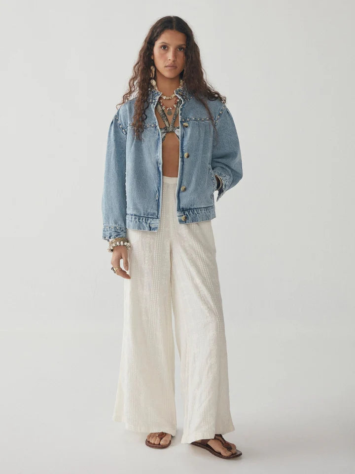 Pantalone Ampio Ricamato