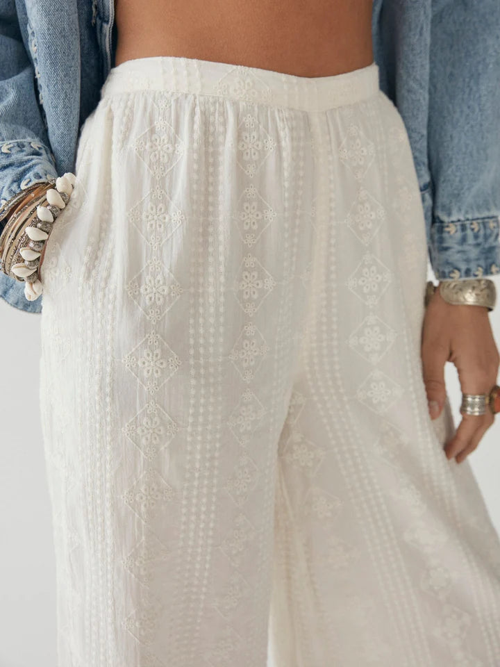 Pantalone Ampio Ricamato