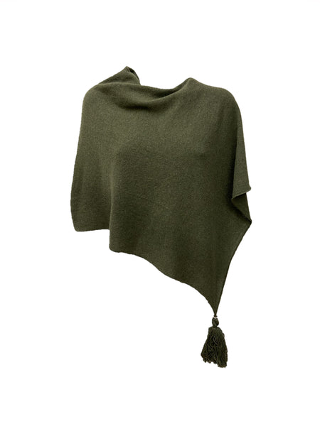 PONCHO CASHMALA VERDE MILITARE