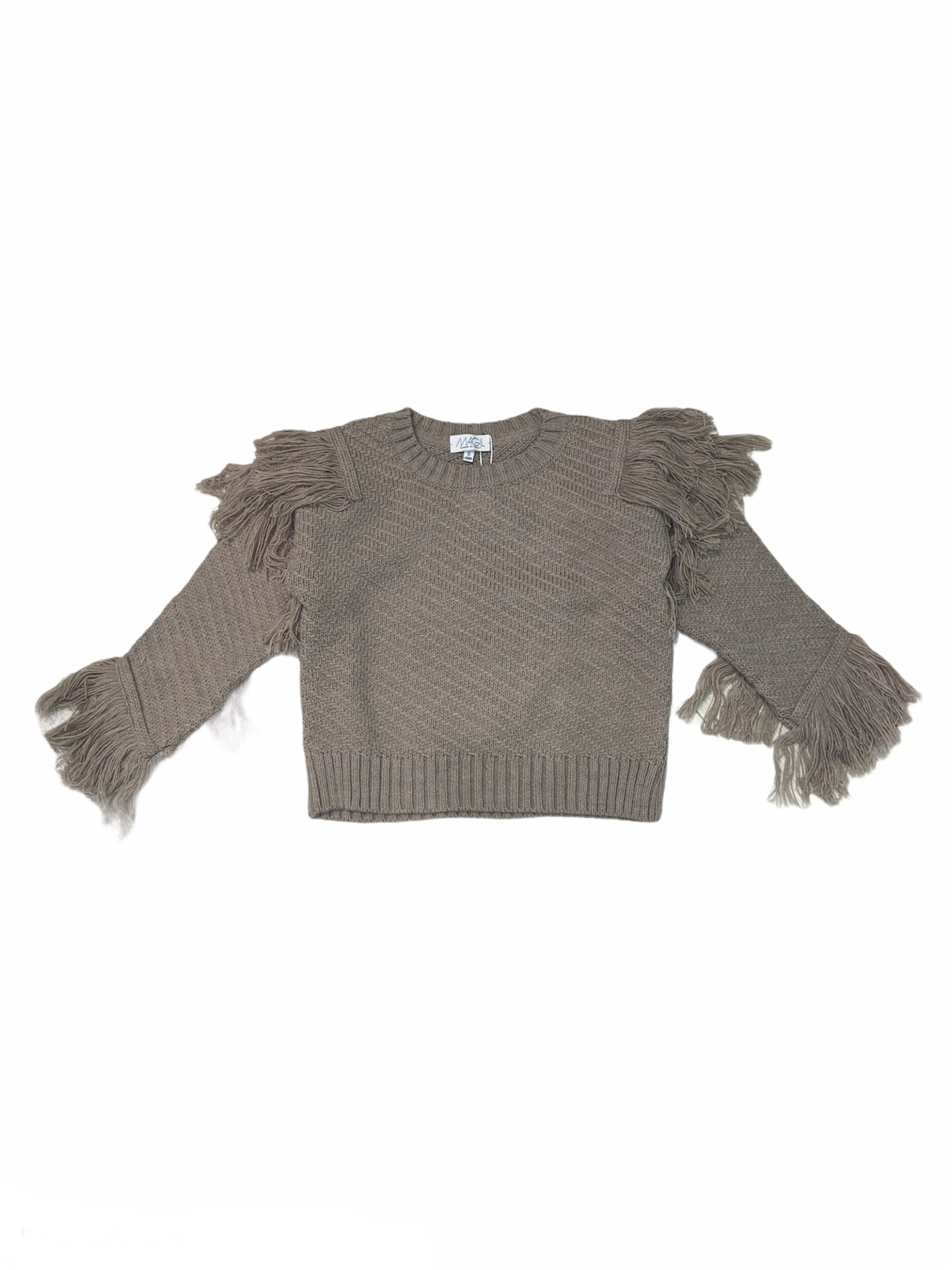 MAGLIONE FRANGE BEIGE