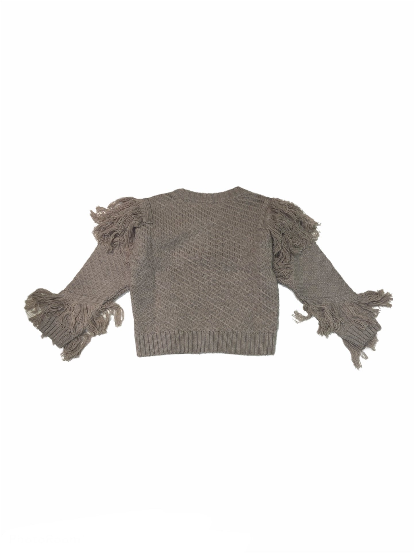 MAGLIONE FRANGE BEIGE
