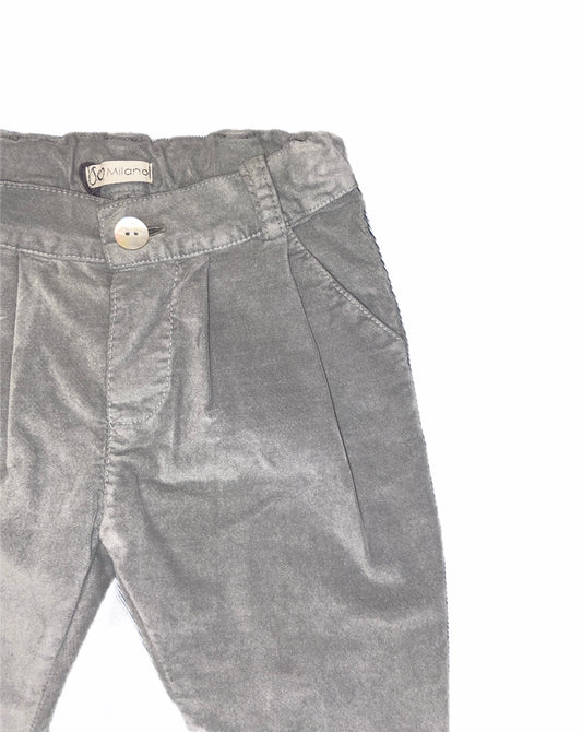PANTALONE VELLUTO GRIGIO