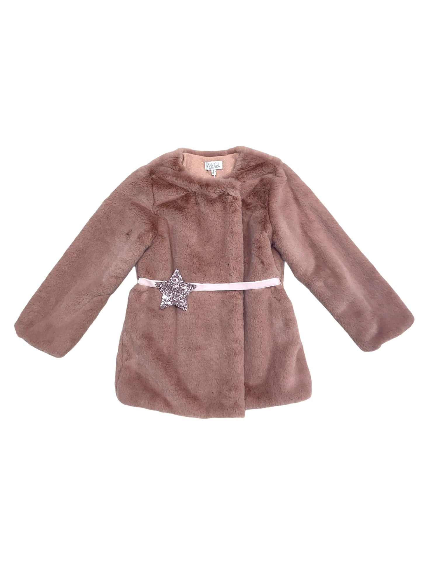 CAPPOTTO ECO PELLICCIA ROSA